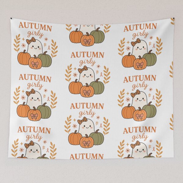 Item preview, Cute Autumn Girly Ghost with Pumpkins designed and sold by THIENVT.