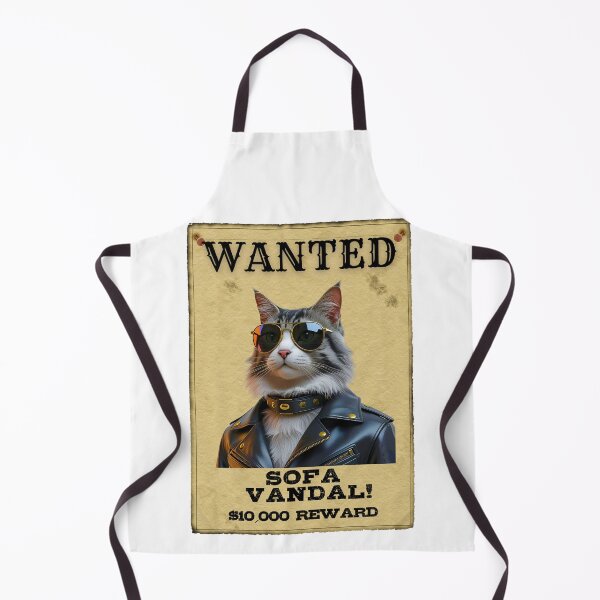 Item preview, Funny Maine Coon Cat WANTED Poster – Cool Sunglasses & Leather Jacket Sofa Vandal designed and sold by Fredster1966.