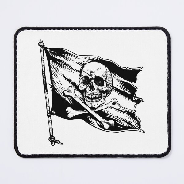 Item preview, Pirate Flag Skull and Crossbones – Bold Black and White Jolly Roger Art designed and sold by inkoutninja.