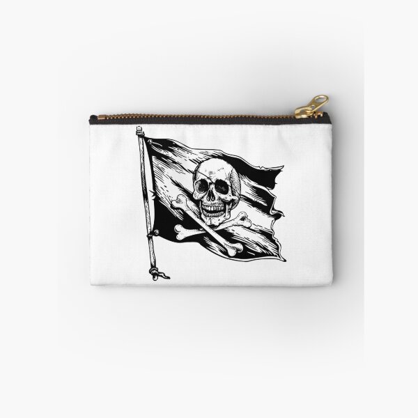 Item preview, Pirate Flag Skull and Crossbones – Bold Black and White Jolly Roger Art designed and sold by inkoutninja.