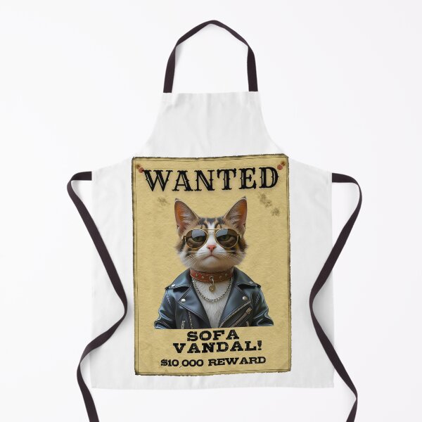 Item preview, Funny Ragamuffin Cat WANTED Poster – Cool Sunglasses & Leather Jacket Sofa Vandal designed and sold by Fredster1966.