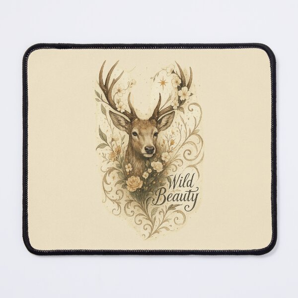 Item preview, Forest Deer & Blossoms – Vintage Cottagecore in Gold (Wild Beauty) designed and sold by Bernd Friese.