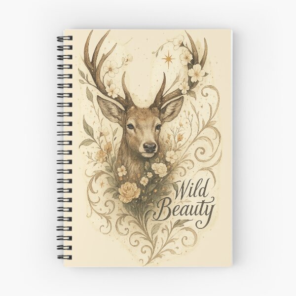Item preview, Forest Deer & Blossoms – Vintage Cottagecore in Gold (Wild Beauty) designed and sold by Bernd Friese.