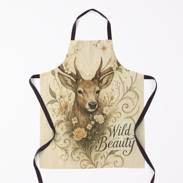 Item preview, Forest Deer & Blossoms – Vintage Cottagecore in Gold (Wild Beauty) designed and sold by Bernd Friese.