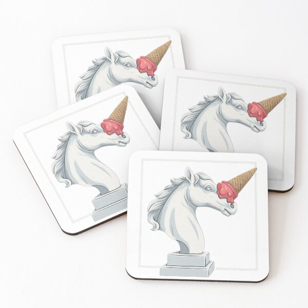 Item preview, Ice Cream Horn – Unicorn made of Waffle (Classic Horse Bust, Pop Art Humor) designed and sold by Bernd Friese.