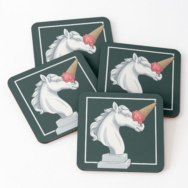 Item preview, Ice Cream Horn – Unicorn made of Waffle (Classic Horse Bust, Pop Art Humor) designed and sold by Bernd Friese.