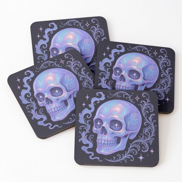 Item preview, Pastel Holographic Skull with Victorian Ghost Lace designed and sold by Ironicdoll.
