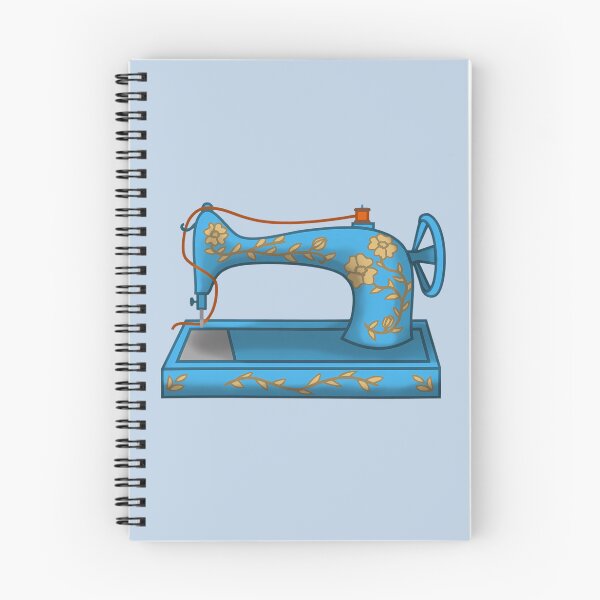 Item preview, Blue Vintage Sewing Machine Sewing Art designed and sold by flickandflop.