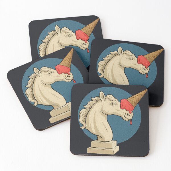 Item preview, Unicone – Unicorn parody with ice cream cone on a classic horse bust | Pop Art Humor designed and sold by Bernd Friese.