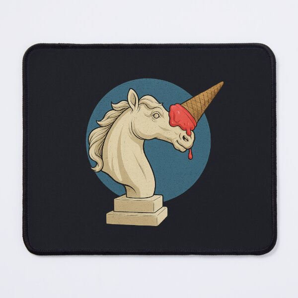 Item preview, Unicone – Unicorn parody with ice cream cone on a classic horse bust | Pop Art Humor designed and sold by Bernd Friese.