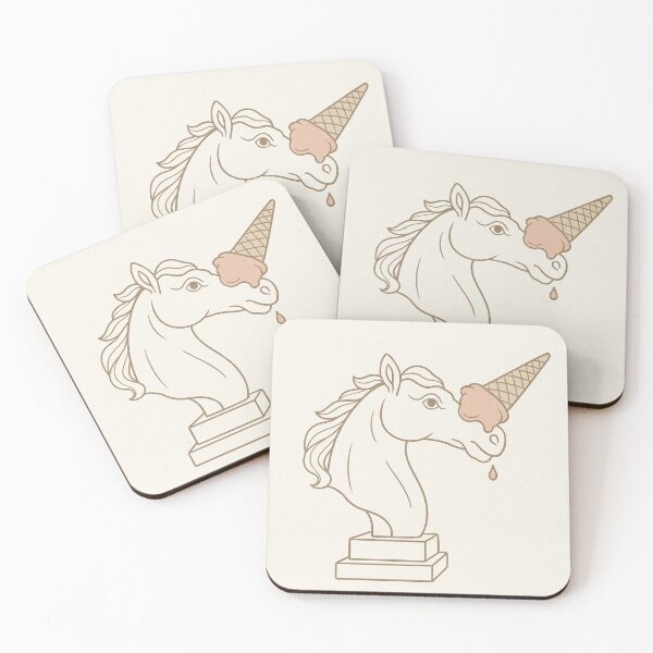 Item preview, Unicone Minimal – Unicorn parody as line art on a classic horse bust designed and sold by Bernd Friese.
