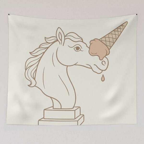 Item preview, Unicone Minimal – Unicorn parody as line art on a classic horse bust designed and sold by Bernd Friese.