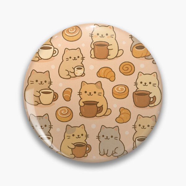 Item preview, Kawaii Cats & Coffee — Seamless Cozy Pattern designed and sold by Ranzors-Shop.