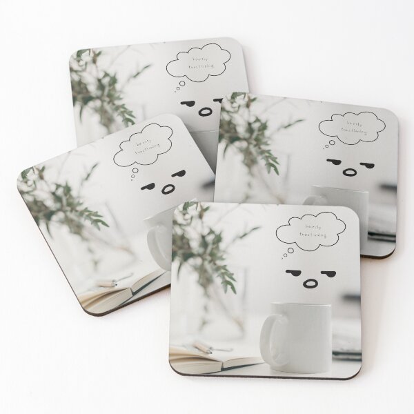Item preview, Barely Functioning – Cute Relatable Minimalist Face Design designed and sold by mintmono-studio.