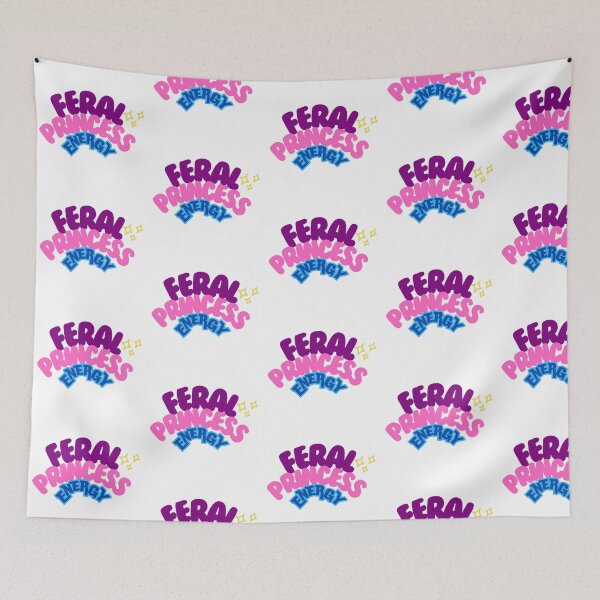 Item preview, Feral Princess Energy - Bold Puffy Aesthetic Text Design Sticker, Pin, Magnet, etc. designed and sold by eggface.sandwich.