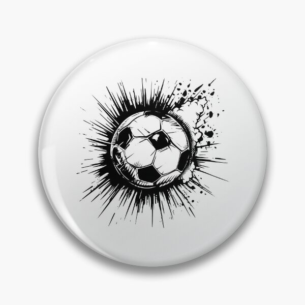 Item preview, Exploding Soccer Ball – Dynamic Black and White Football Art designed and sold by inkoutninja.