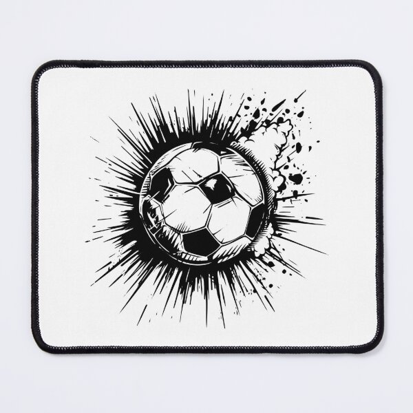 Item preview, Exploding Soccer Ball – Dynamic Black and White Football Art designed and sold by inkoutninja.