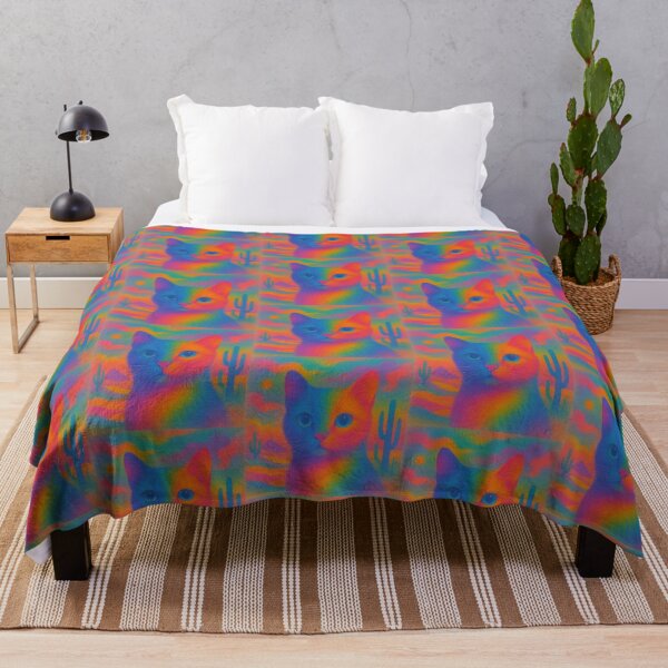 Item preview, Luminous Rainbow Cat in Psychedelic Desert designed and sold by zzz888.