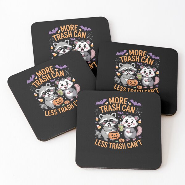 Item preview, Funny Halloween Raccoon & Opossum – More Trash Can Less Trash Can’t designed and sold by MissRasheedHam.