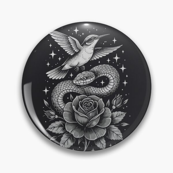 Artikelvorschau, Vogel Schlange Rose entworfen und verkauft von CreepyCornerArt.