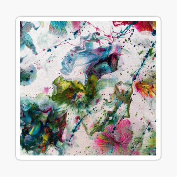 Joy of life, original painting 20x80 acrylic Sticker