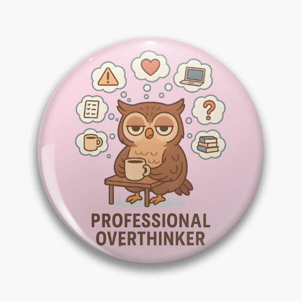 Item preview, Professional Overthinker – Owl with thought bubbles designed and sold by domi199834.