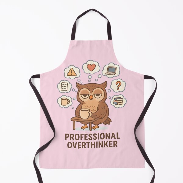 Item preview, Professional Overthinker – Owl with thought bubbles designed and sold by domi199834.