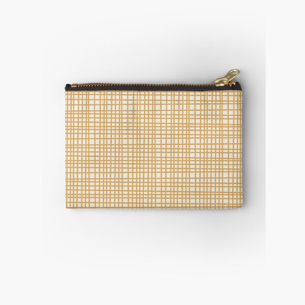 Item preview, Mid Century Modern Minimalist Woven Line Fine Weave Pattern in Muted Mustard Gold and Beige designed and sold by kierkegaard.