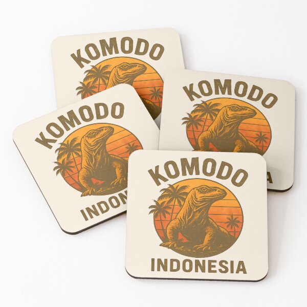 Item preview, Komodo Dragon Sunset – Indonesia Vintage Style designed and sold by Place-Heritages.
