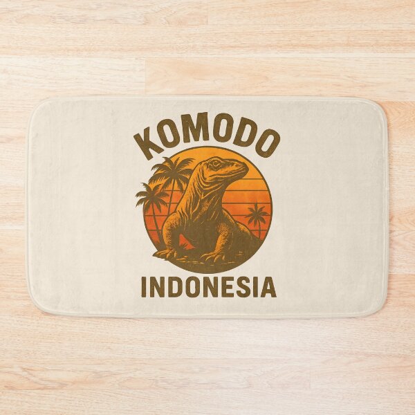 Item preview, Komodo Dragon Sunset – Indonesia Vintage Style designed and sold by Place-Heritages.