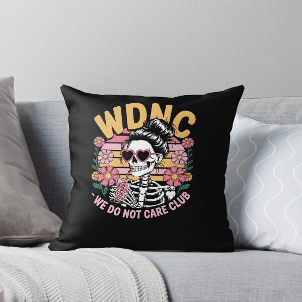 Item preview, WDNC We Do Not Care Club – Skeleton Girl with Flowers & Heart Sunglasses designed and sold by MissRasheedHam.