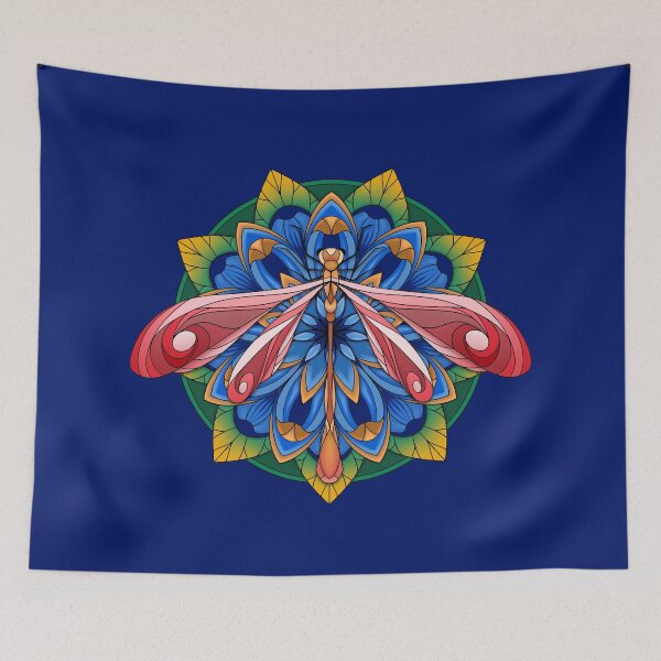 Item preview, Red Dragonfly - Symmetrical Winged Insect Illustration designed and sold by Soelly.