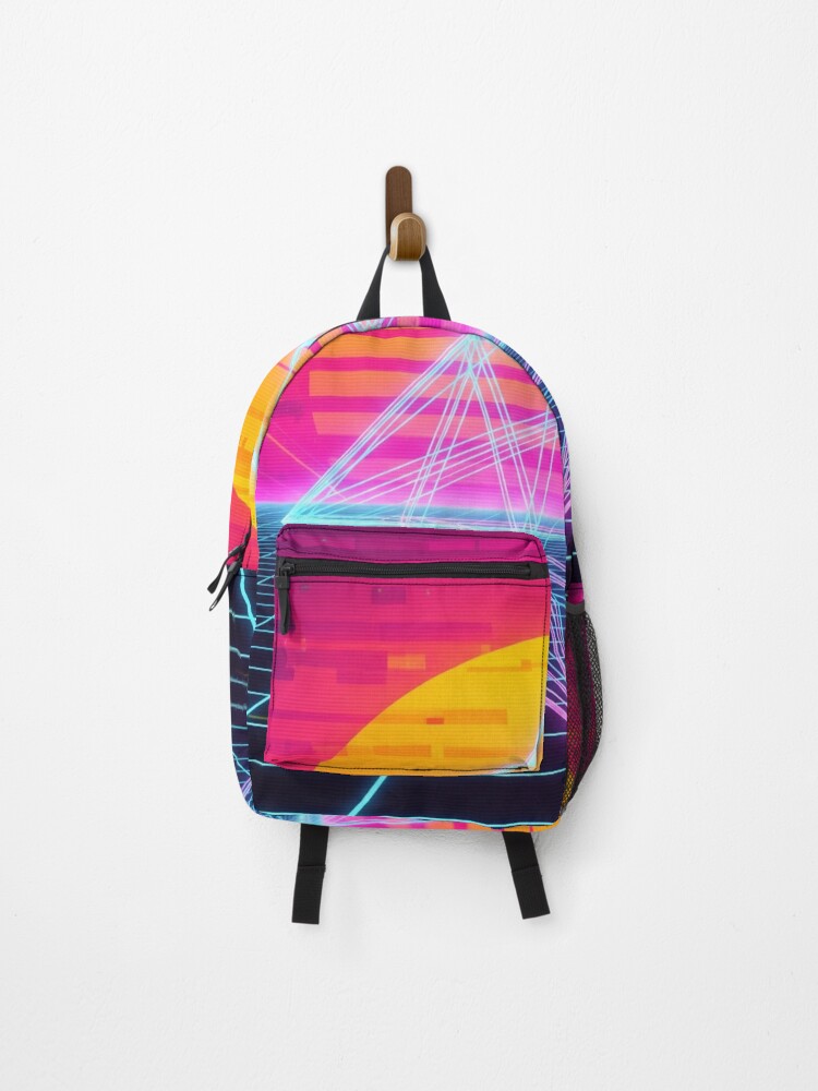 Thumbnail 1 of 3, Backpack, Retrowave Grid designed and sold by Rendered-Wear.