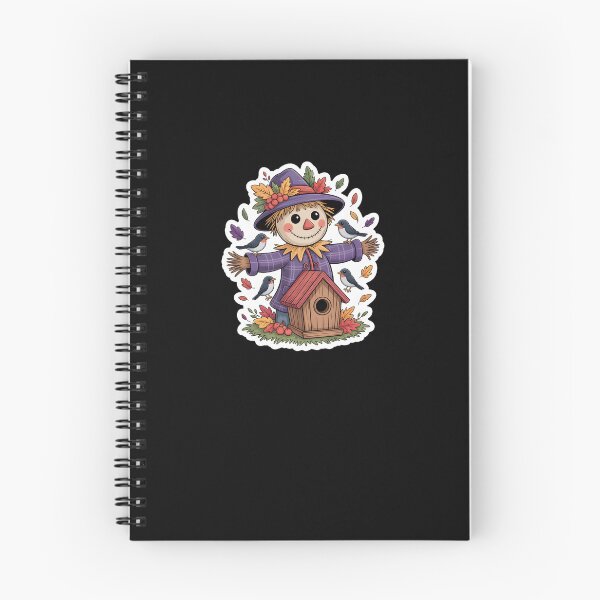 Item preview, Cute Autumn Scarecrow – Pumpkin Patch Fall Harvest Illustration on Black Background designed and sold by MissRasheedHam.