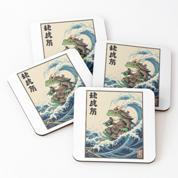 Item preview, Samurai frog in the waves  designed and sold by DigitalArtTK.