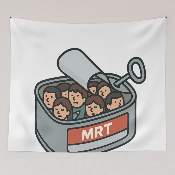 Item preview, Singapore MRT Sardine Squad – Asia Cityscape Subway Humor designed and sold by Globalcitytees.