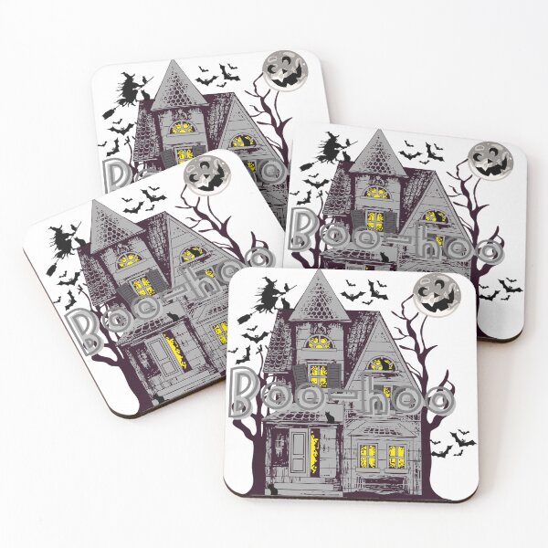 Item preview, Spooky Halloween Haunted House Design Sticker, Pin, Shirt, Magnet etc. designed and sold by eggface.sandwich.