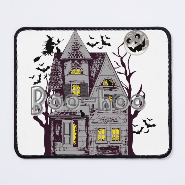 Item preview, Spooky Halloween Haunted House Design Sticker, Pin, Shirt, Magnet etc. designed and sold by eggface.sandwich.