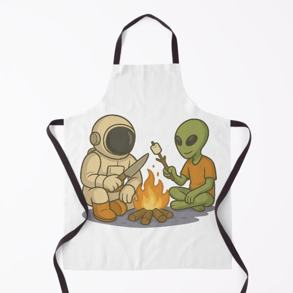 Item preview, Starlit Campfire: Astronaut & Alien Marshmallow Roast designed and sold by HEERMANArt.