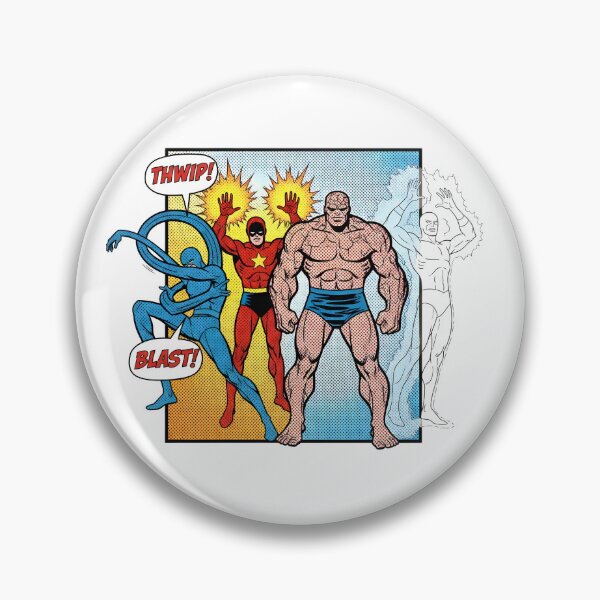 Item preview, Fantastic Four-Inspired Superhero Team – Retro Comic Panel Art Print designed and sold by WhisperFrame.