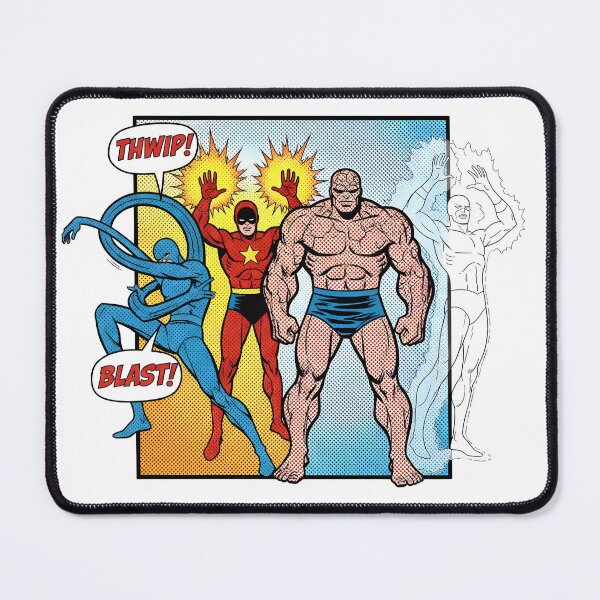 Item preview, Fantastic Four-Inspired Superhero Team – Retro Comic Panel Art Print designed and sold by WhisperFrame.
