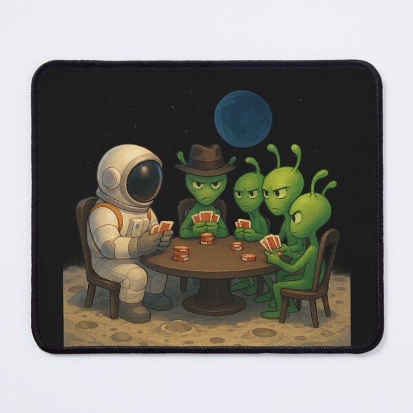 Item preview, Cosmic Card Showdown: Astronaut vs Four Aliens designed and sold by HEERMANArt.