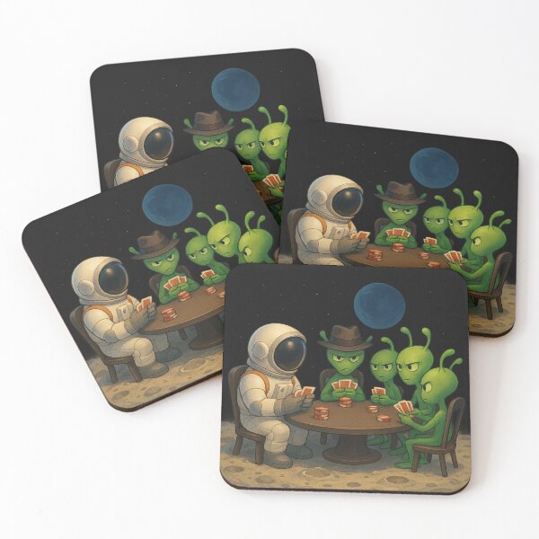 Item preview, Cosmic Card Showdown: Astronaut vs Four Aliens designed and sold by HEERMANArt.