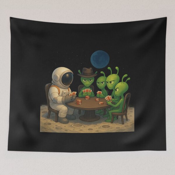 Item preview, Cosmic Card Showdown: Astronaut vs Four Aliens designed and sold by HEERMANArt.