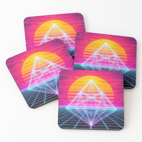 Item preview, Retrowave Grid Digital Sunset designed and sold by Rendered-Wear.