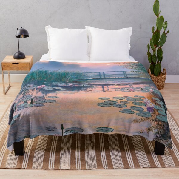 Item preview, Claude Monet Sunrise Painting Over A Lily Pond designed and sold by Tamas Das.