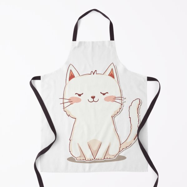Item preview, Cute White Cat Illustration – Kawaii Chubby Kitty with Blush Cheeks designed and sold by Mr-Slow.