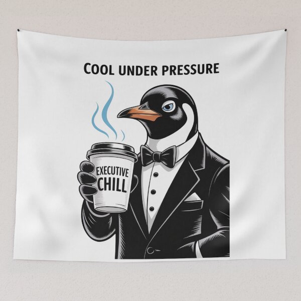 Item preview, Executive Chill – Cool Under Pressure Penguin designed and sold by ArtByYunus.