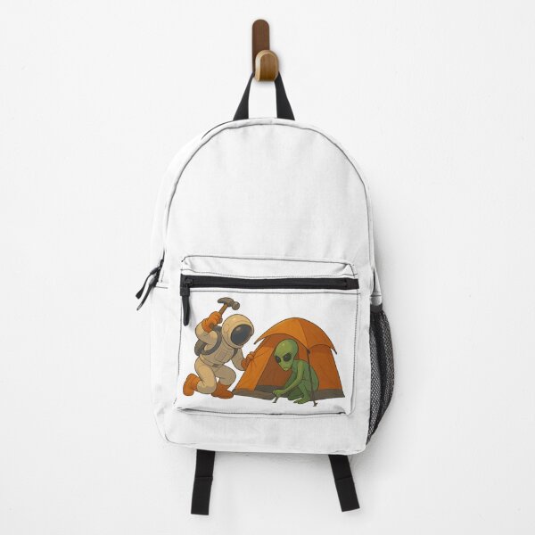 Item preview, Stellar Camp: Astronaut & Alien Pitching a Tent in Space designed and sold by HEERMANArt.
