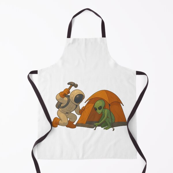 Item preview, Stellar Camp: Astronaut & Alien Pitching a Tent in Space designed and sold by HEERMANArt.